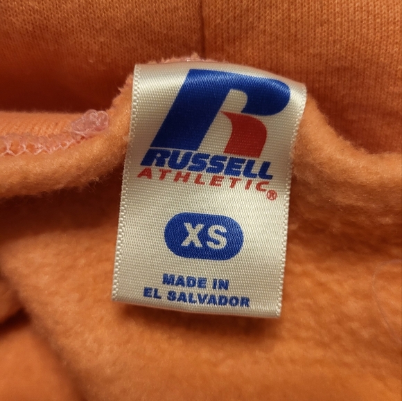 Russell Texas apparel xs salmon color pullover with hoodie - Picture 3 of 5